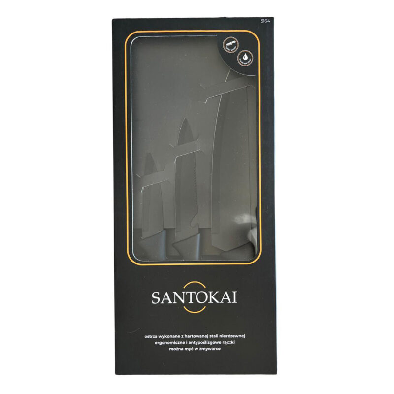 Zestaw 3 czarnych noży kuchennych